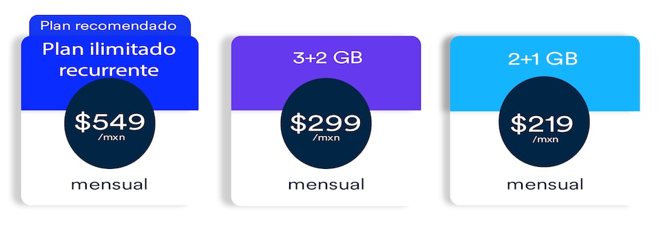 3 +2 GB por $299/MXN mensual