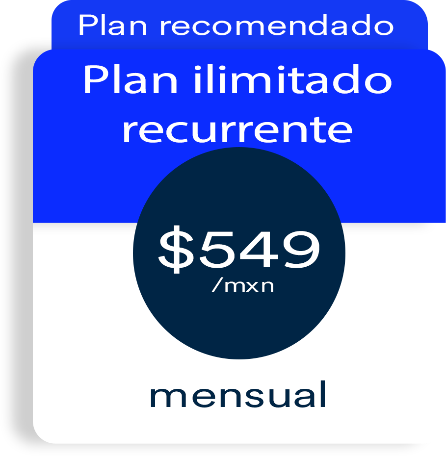Plan ilimitado recurrente por $549/MXN mensual